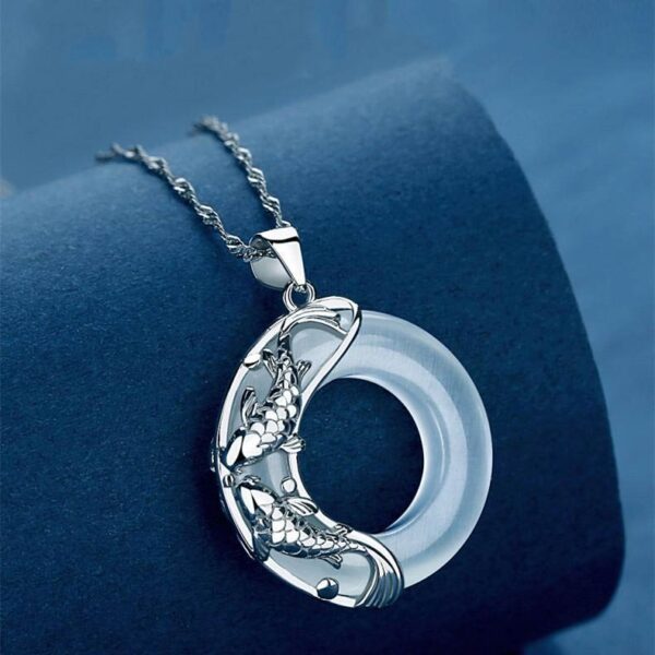 Lucky Koi Necklace – Cat’s Eye Gemstone & Sterling Silver Pendant