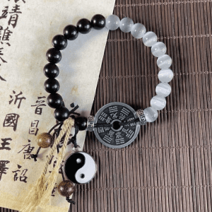 Yin–Yang Balance Bracelet – Black Obsidian & White Agate Harmony