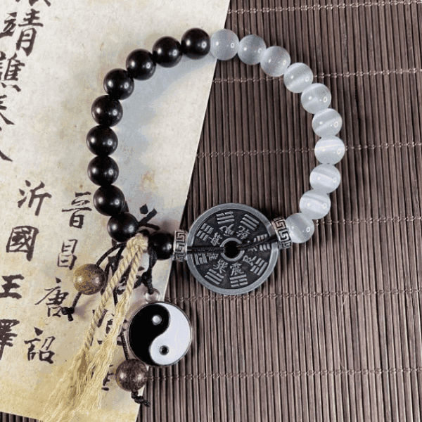 Yin–Yang Balance Bracelet – Black Obsidian & White Agate Harmony