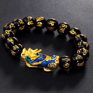 Color-Changing Pixiu Obsidian Wealth Bracelet - Buddha & Karma