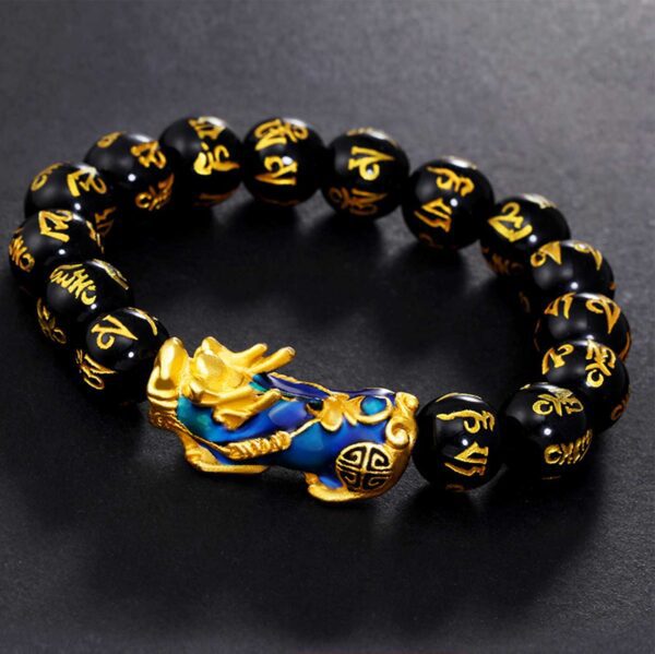 Color-Changing Pixiu Obsidian Wealth Bracelet - Buddha & Karma