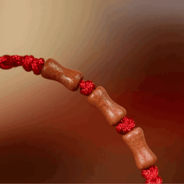 Peachwood Bamboo Red String Bracelet – Minimal Talisman (3 Colors)