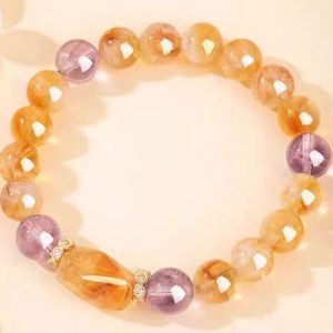 Citrine & Amethyst Crystal Bracelet – Prosperity & Clarity