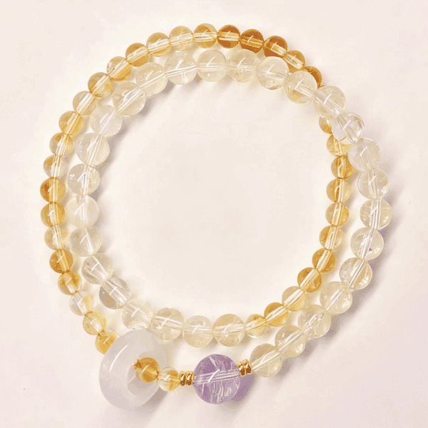 Yellow Asai Quartz Double-Wrap Bracelet