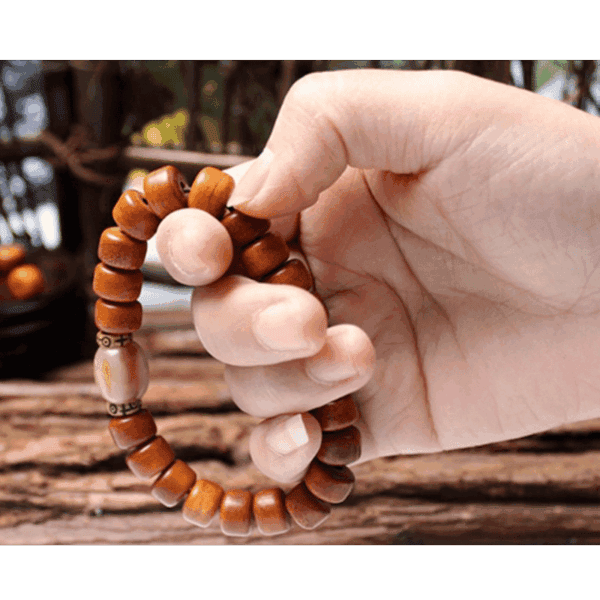 Tibetan Guardian Spirit Natural Yak Bone Bracelet - Buddha & Karma