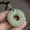 Jade-Look Pixiu Pendant – Double-Sided Carving (Green or White)