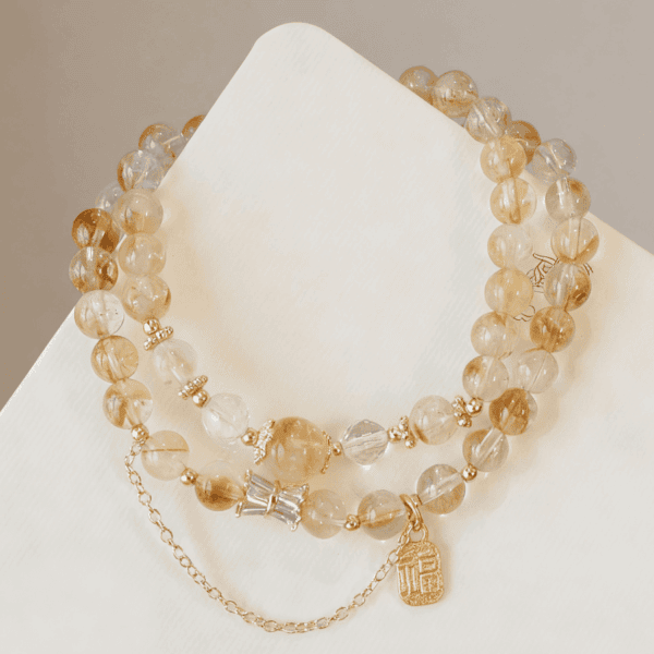 Golden Fortune Double-Wrap Citrine Bracelets – Women’s Prosperity & Blessing Styles