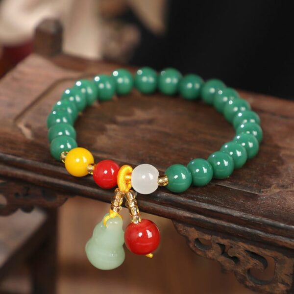 Liuli Glass Gourd Charm Bracelet – Luck & Protection