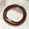 Wooden Mala Bracelet with Jade Accent – Multi-Color Variants