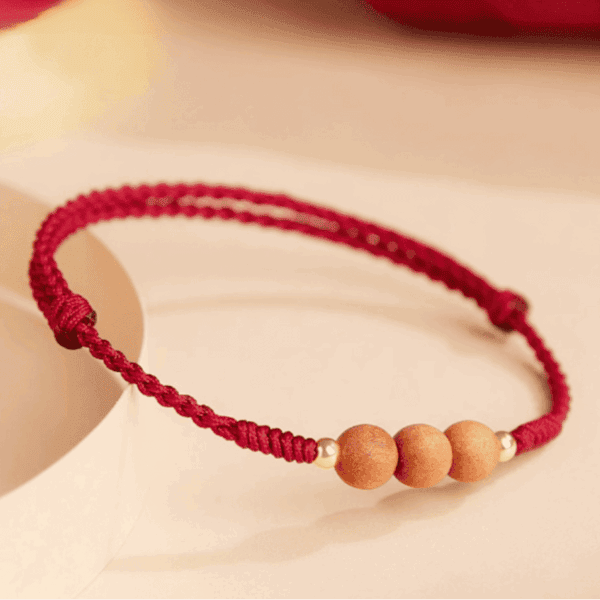 Peachwood Red String Protection Bracelet