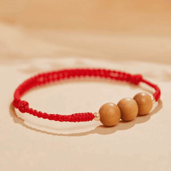 Peachwood Red String Protection Bracelet