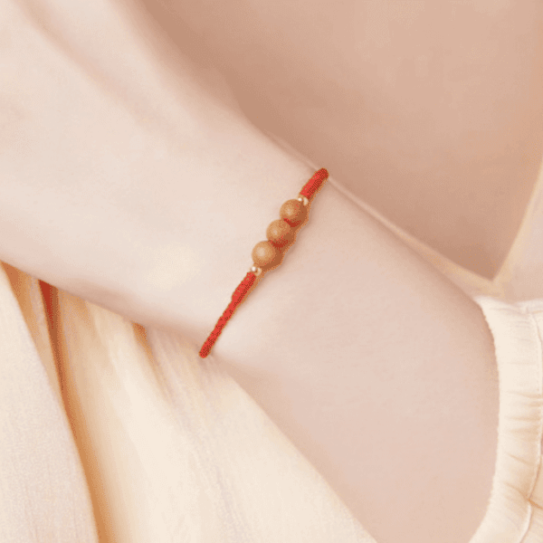 Peachwood Red String Protection Bracelet