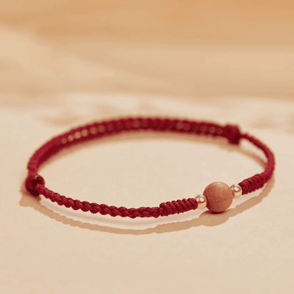 Peachwood Red String Protection Bracelet
