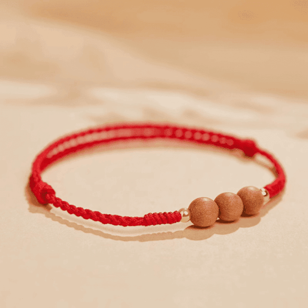 Peachwood Red String Protection Bracelet