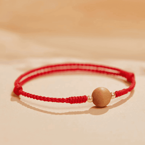 Peachwood Red String Protection Bracelet