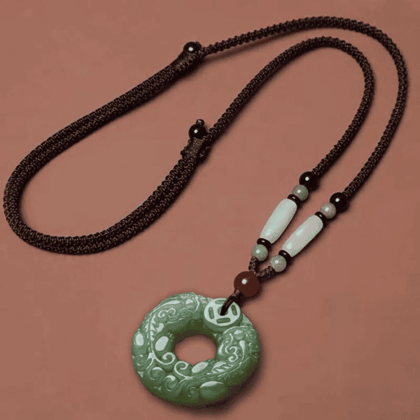 Jade-Look Pixiu Pendant – Double-Sided Carving (Green or White)