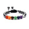 7ChakraHematiteBracelet1 7 Chakra Hematite Bracelet - Promote Wellness - Buddha & Karma