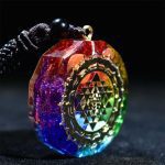 Chakra Orgonite Necklace - Balances Orgone Energy & EMF Protection - Buddha & Karma