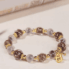 Pink Agate & Luminous Glass Fortune Bracelet