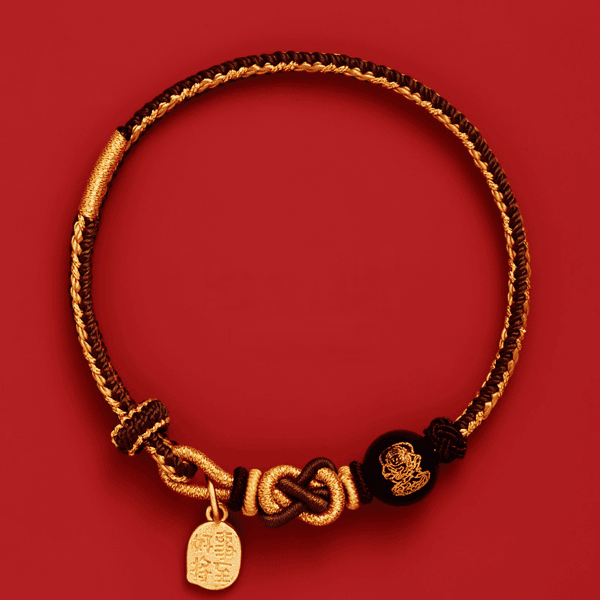 Five-Way Caishen Red String Bracelet – Zodiac Snake Edition (5 Bead Variants)
