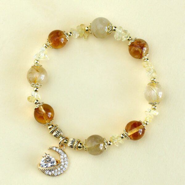 Moon & Star Charm Gemstone Bracelets – Crystal-Embedded Elegance Collection