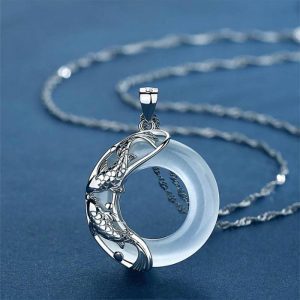 Lucky Koi Necklace – Cat’s Eye Gemstone & Sterling Silver Pendant