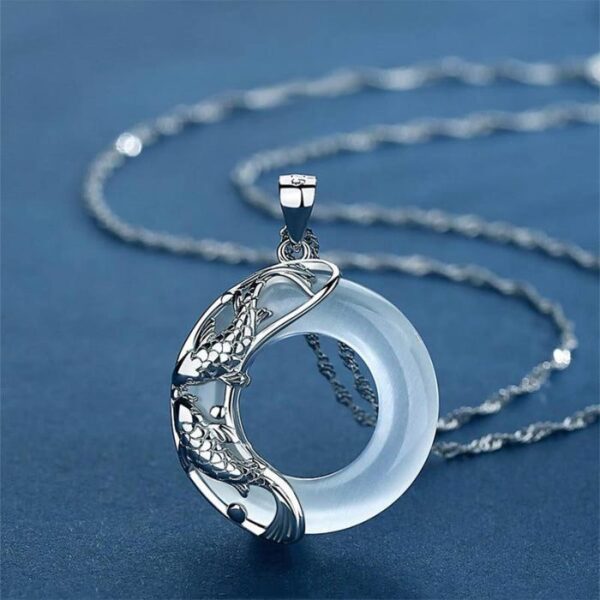 Lucky Koi Necklace – Cat’s Eye Gemstone & Sterling Silver Pendant