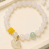 Pure Heart Bracelet – White Agate & Chalcedony with Heart Charm