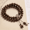 Double-Wrap Wooden Mala Bracelet with Carved Guru Bead – Protection & Balance