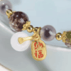 Pink Agate & Luminous Glass Fortune Bracelet
