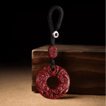 Cinnabar Pixiu Bi Disc Keychain – Protection & Prosperity