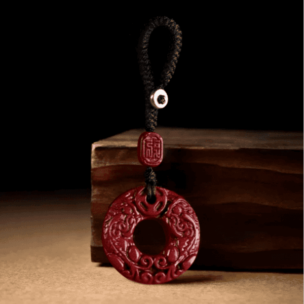 Cinnabar Pixiu Bi Disc Keychain – Protection & Prosperity