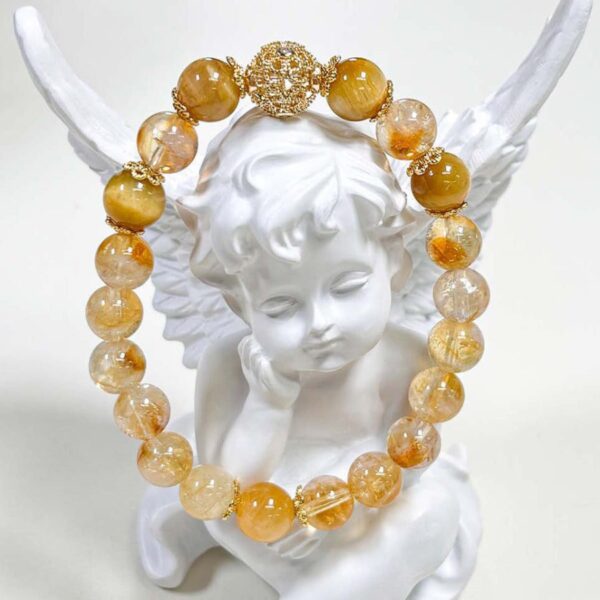 8mm_8b1e5dda-d726-43f5-8c16-fefd5850ef05 Golden Wealth Bracelet – Citrine or Yellow Phantom Quartz with Tiger’s Eye & Gold Filigree
