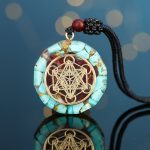 Archangel Metatron Orgonite Pendant - Turquoise Necklace - Buddha & Karma