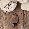 Black Obsidian Talisman - Necklace for Protection - Buddha & Karma