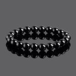 Black Tourmaline Beads Protection Bracelet - Buddha & Karma