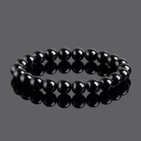 Black Tourmaline Beads Protection Bracelet - Buddha & Karma
