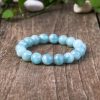 Blue Aquamarine Calming Bracelet - Grounding & Soothing - Buddha & Karma