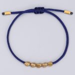 Blue Copper Beads Bracelet Set - Buddha & Karma