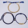 Blue Copper Beads Bracelet Set - Buddha & Karma