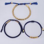 Blue Copper Beads Bracelet Set - Buddha & Karma