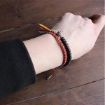 Coconut Shell Beads Bracelet with Engraved Mantra - Buddha & Karma