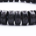 Coconut Shell Beads Bracelet with Engraved Mantra - Buddha & Karma