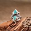 Twin Turquoise 925 Sterling Silver Ring – Protection & Calm