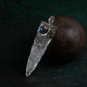 Raw White Crystal Silver Pendant – Clarity & Protection