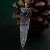 Raw White Crystal Silver Pendant – Clarity & Protection