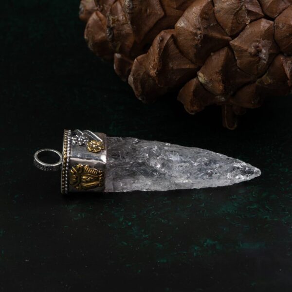 Raw White Crystal Silver Pendant – Clarity & Protection