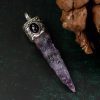 Amethyst Point Pendant with Garnet – Spiritual Focus & Energy Amplifier