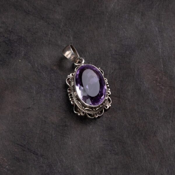 Royal Amethyst Silver Filigree Pendant – Clarity & Calm