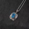 Blue Topaz Filigree Silver Pendant – Clarity & Communication